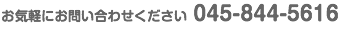 お気軽にお問い合わせください
045-844-5616